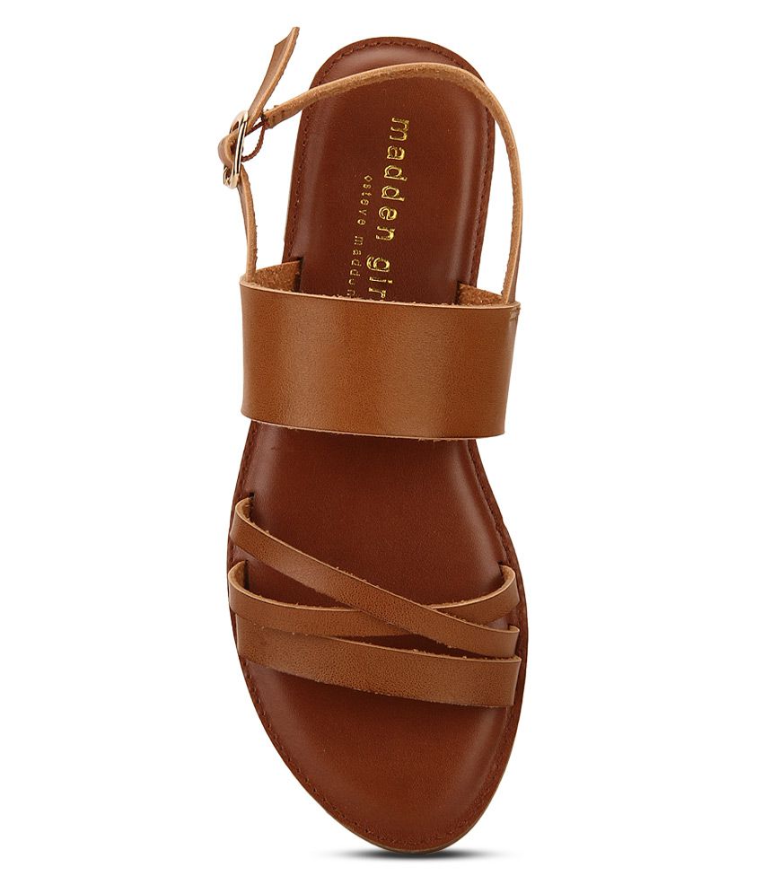 Steve Madden Benniee Tan Flat Sandals Price in India- Buy Steve Madden ...