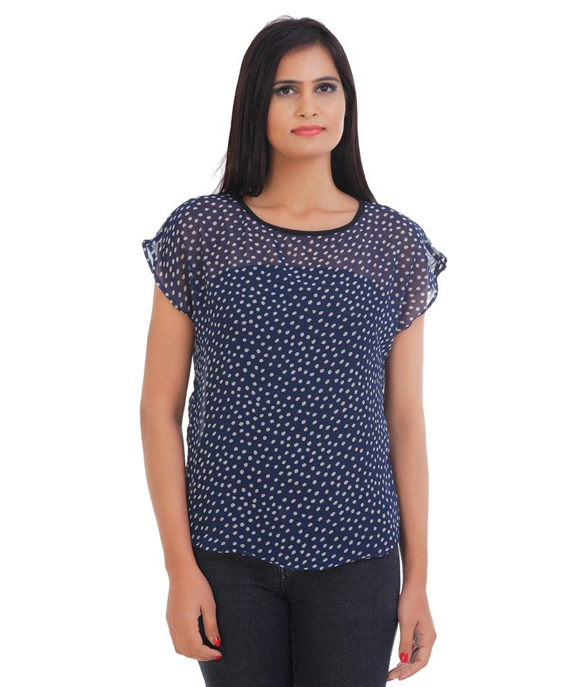 Vaak Blue Polyester Tops - Buy Vaak Blue Polyester Tops Online at Best ...