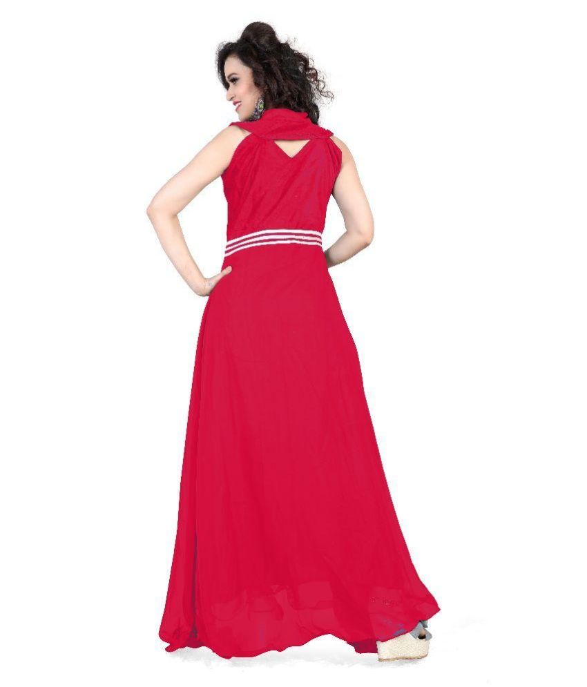 red georgette frock