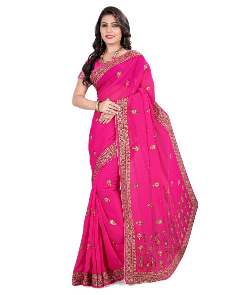 Viva N Pink Georgette Saree Buy Viva N Pink viva n pink georgette saree buy viva n pink