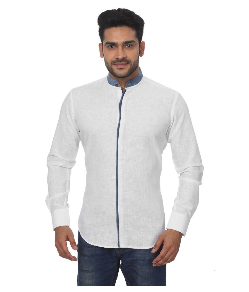 Global Rang White Casual Slim Fit Shirt - Buy Global Rang White Casual ...