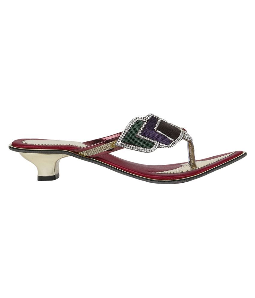 multi colored kitten heels