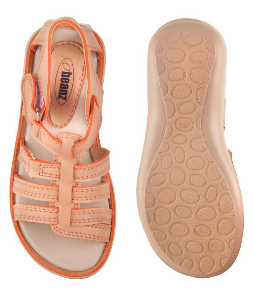 peach sandals flat