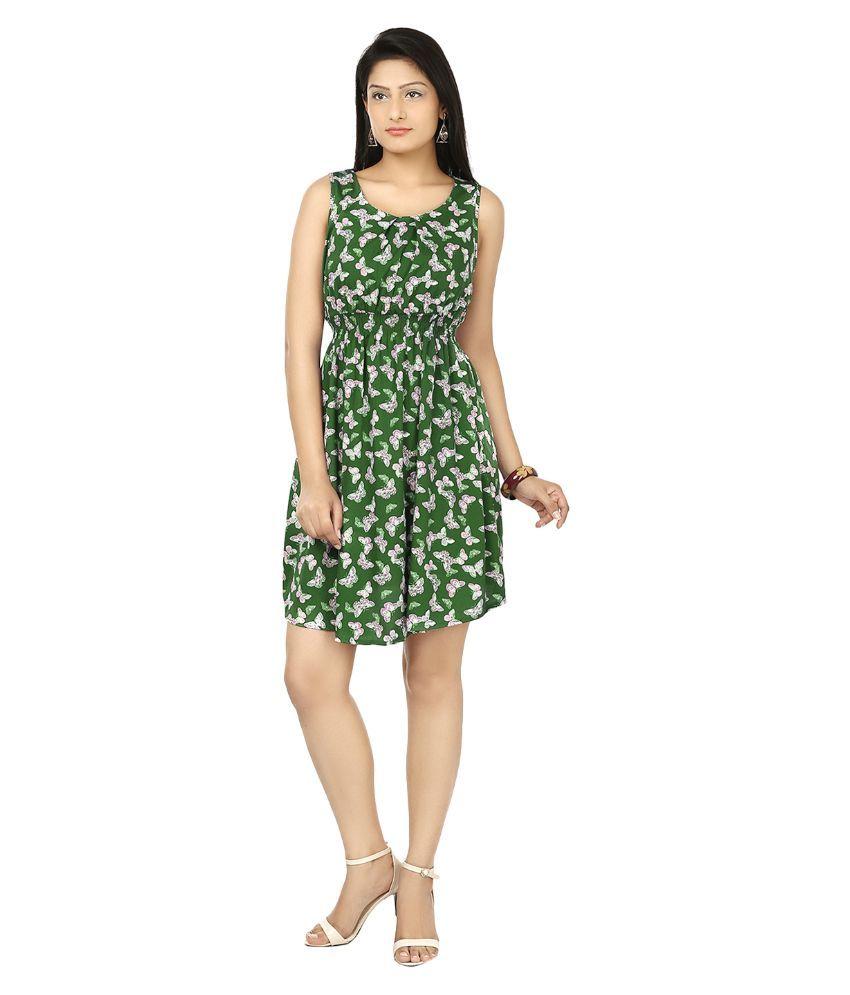 R D Traders Green Crepe Dresses Buy R D Traders Green Crepe Dresses