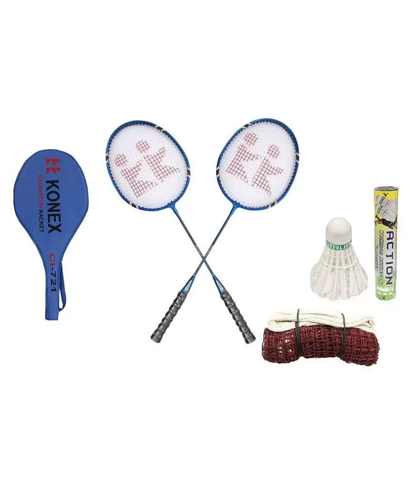 Dattason 2 Rackets With 2 Half Cover, 10 Shuttlecocks 1 Full Size Badminton Net Combo Buy Online at Best Price on Snapdeal