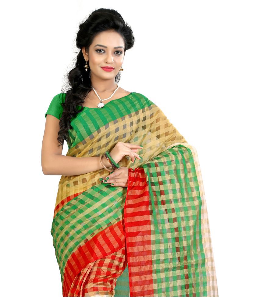 Mritika Multi Color Tussar Silk Saree - Buy Mritika Multi Color Tussar ...