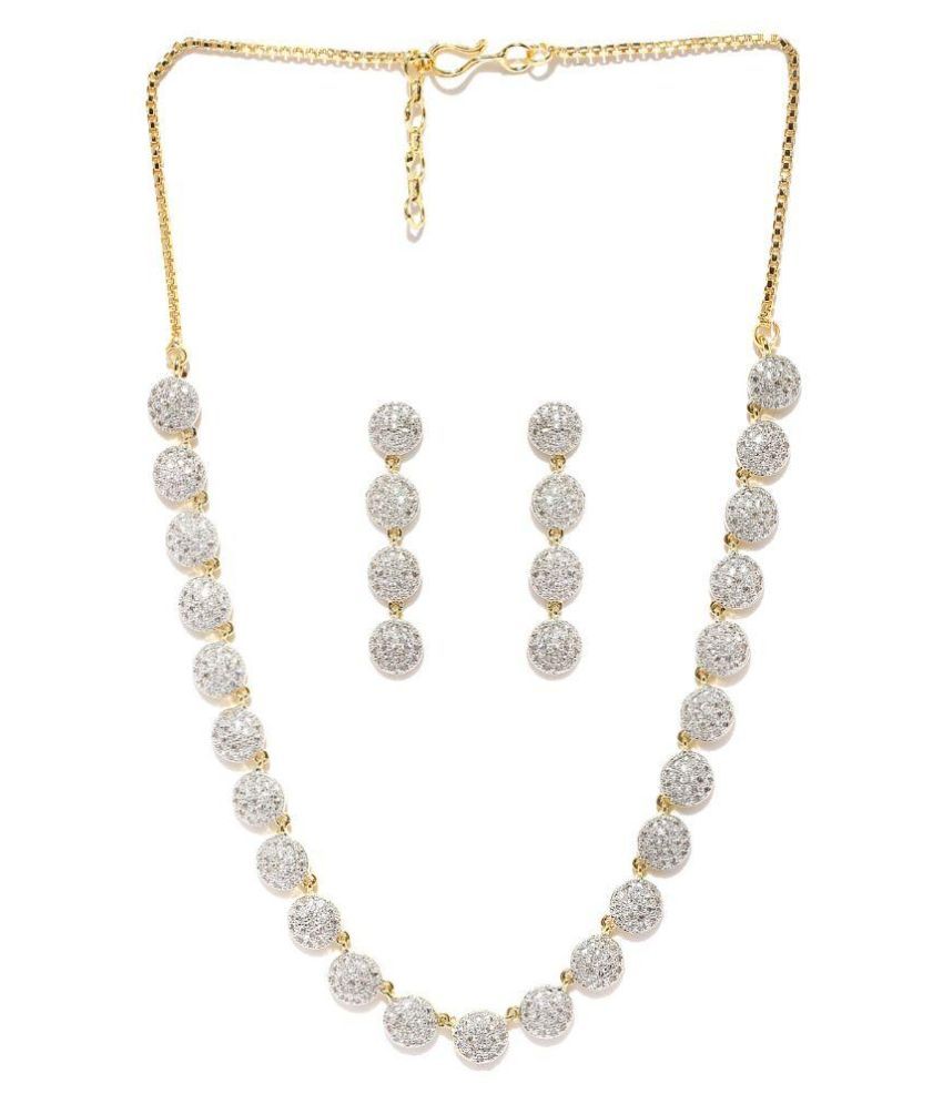 Zaveri Pearls White Necklace Set Buy Zaveri Pearls White Necklace Set