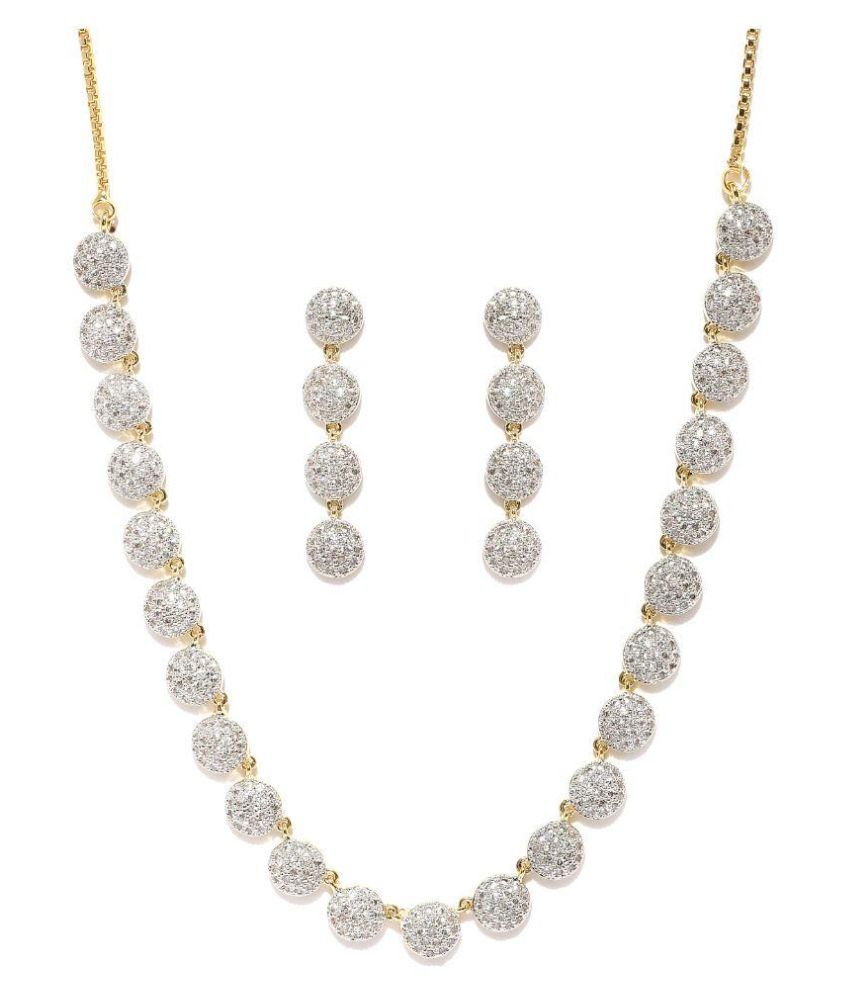 Zaveri Pearls White Necklace Set - Buy Zaveri Pearls White Necklace Set Online at Best Prices in 