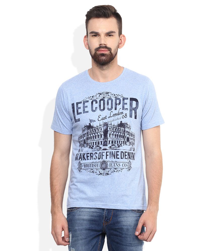 Lee Cooper Blue Printed Regular Fit T-Shirt - Buy Lee Cooper Blue ...