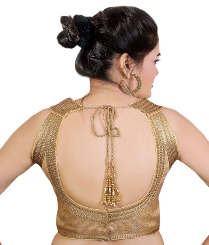 Atulya Designer Blouse Gold Round Shape Back Blouse Buy Atulya