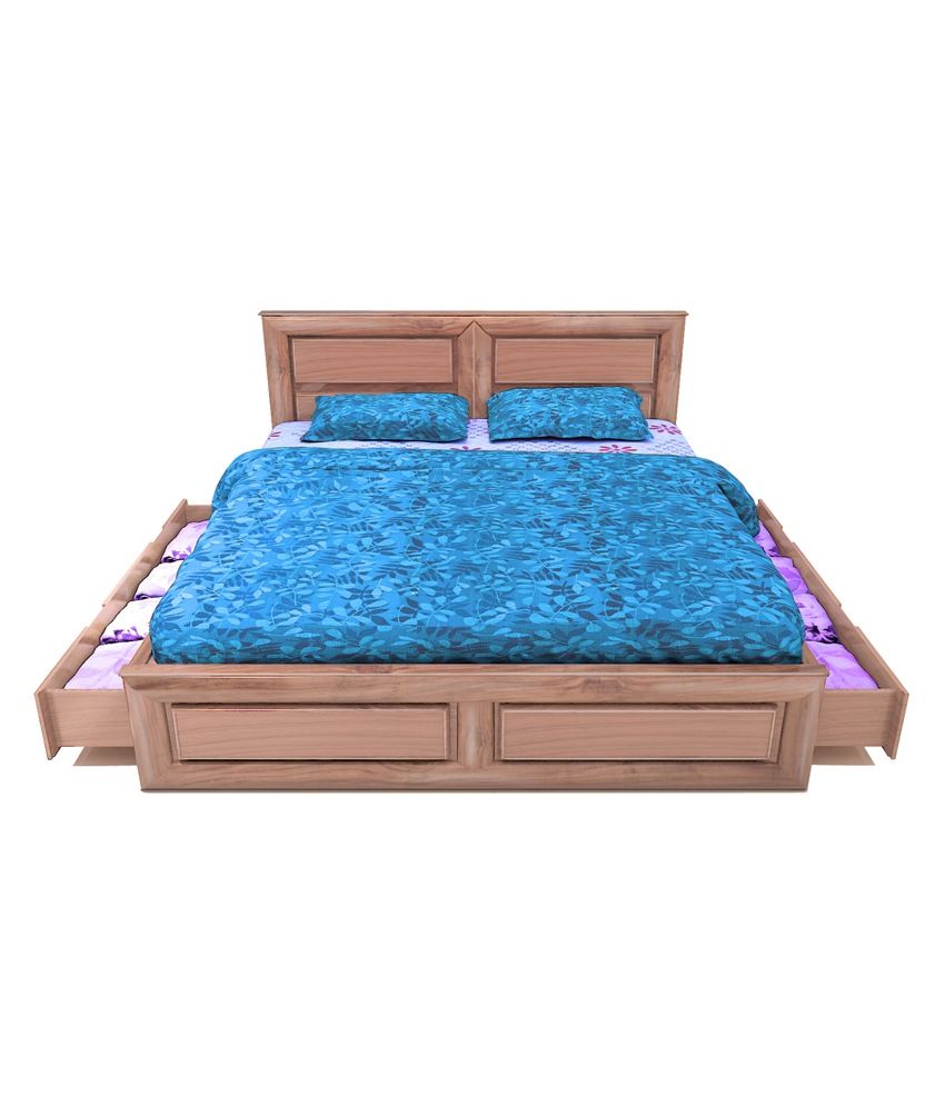 Universal Doors Solid Wood King Size Storage Bed - Buy 