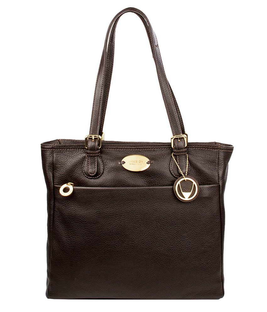 hidesign brown textured shoulder bag