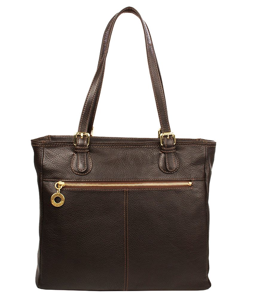 hidesign brown textured shoulder bag