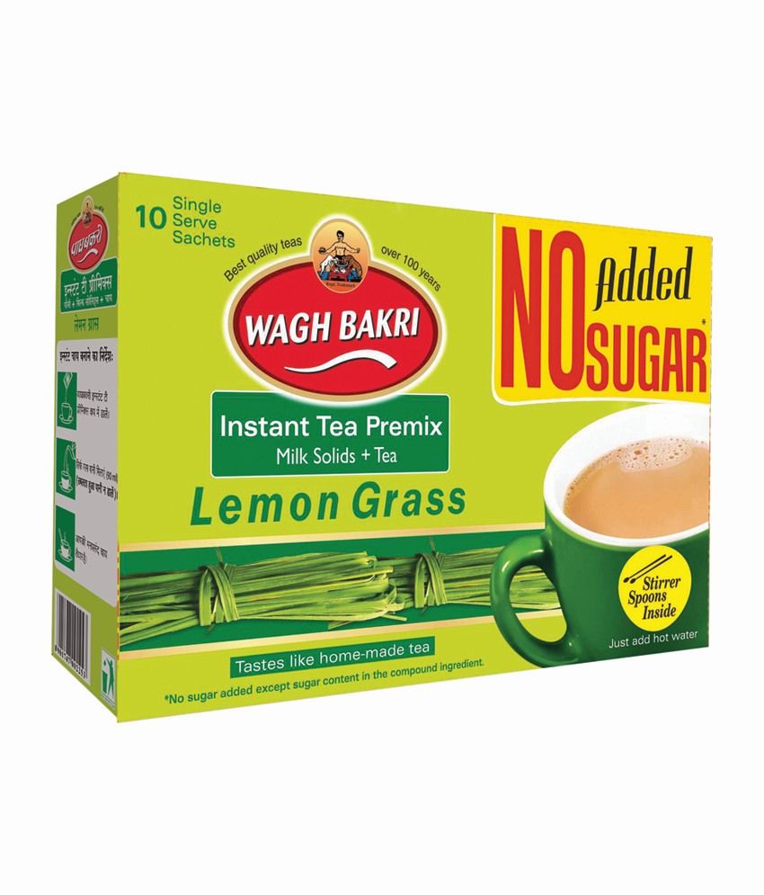 Wagh Bakri Instant Tea premix -Lemon Grass - No Added Sugar - 80 gm ...