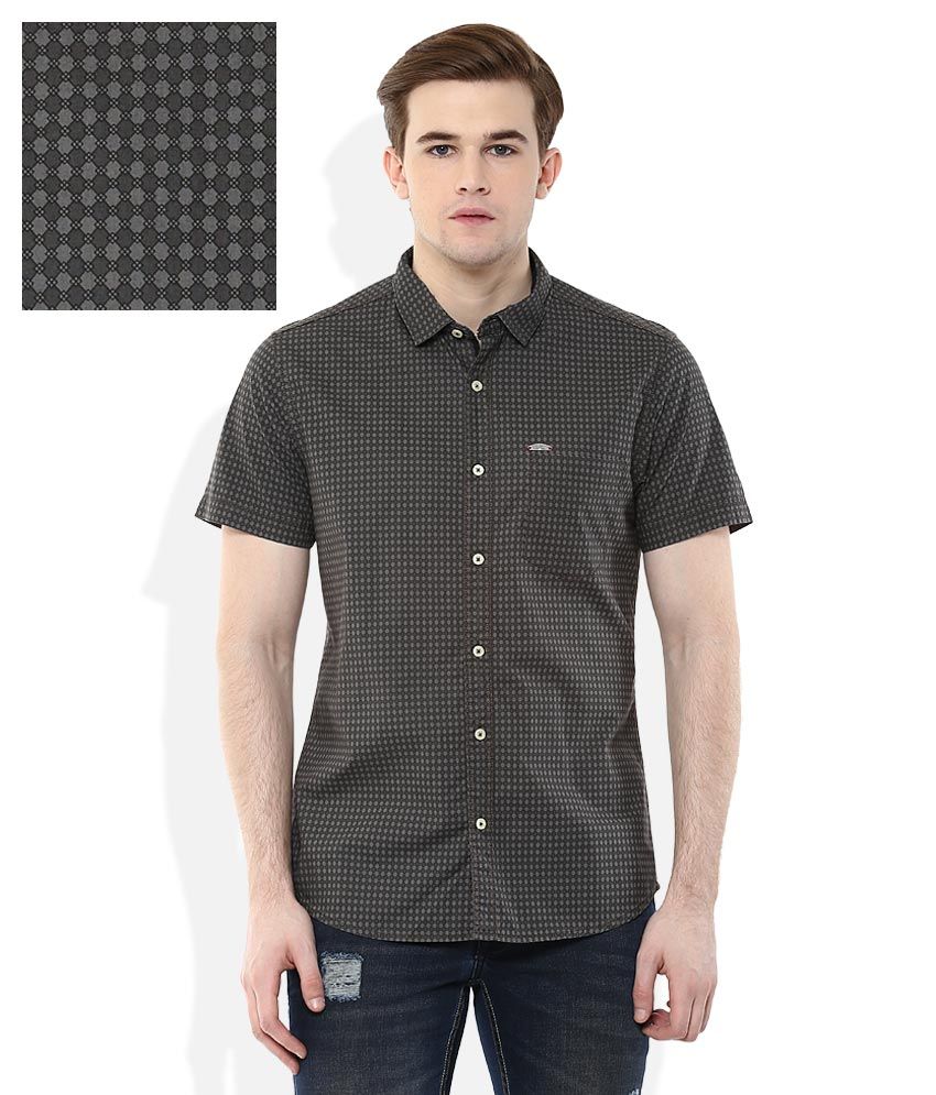 Lee Cooper Grey Printed Slim Fit Casual Shirt - Buy Lee Cooper Grey ...