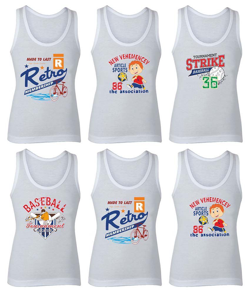     			BODYCARE Cartoon Printed Boys Vest Pack of 6 (Prints May Vary)