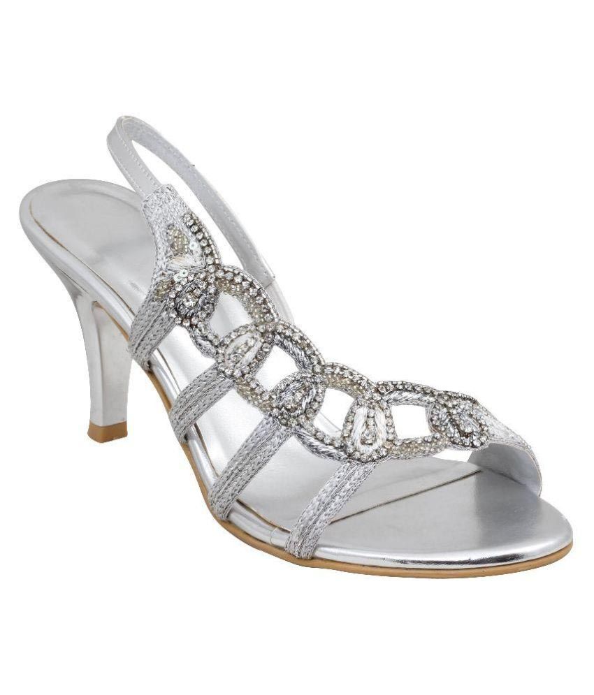 Shoe Maker Silver Stiletto Heels Price in India- Buy Shoe Maker Silver ...