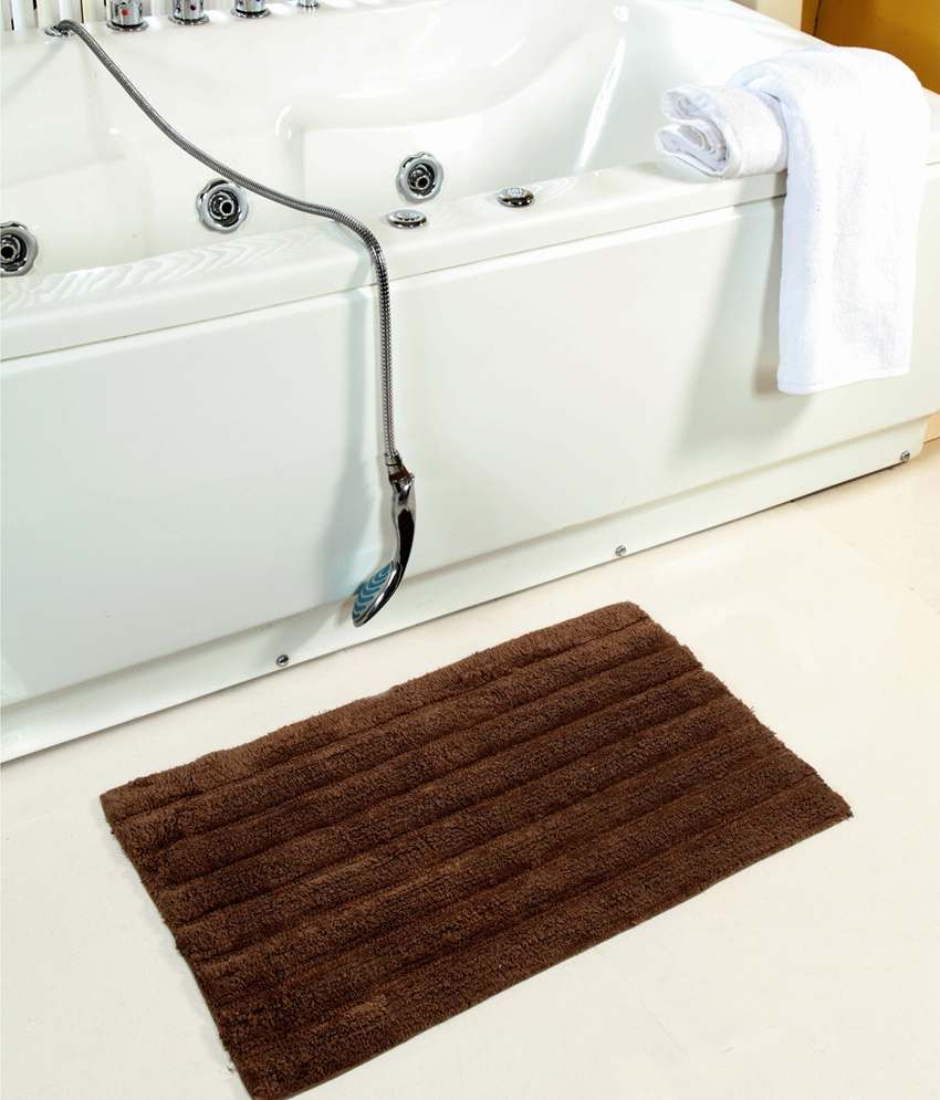 Homefurry Greyish Brown Bathe Stripes Bath Rug Buy Homefurry Greyish Brown Bathe Stripes Bath