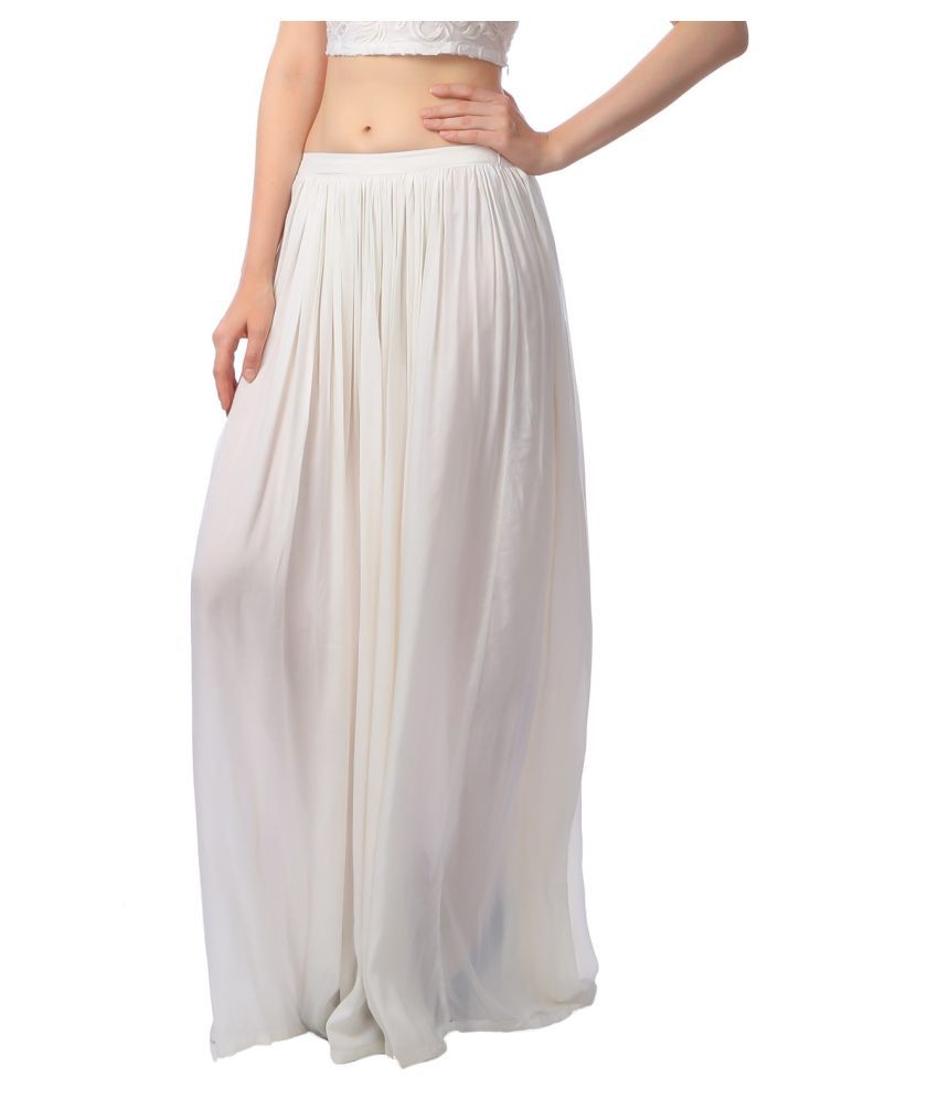 Buy Scorpius White Rayon Broomstick Skirt Online at Best Prices in ...