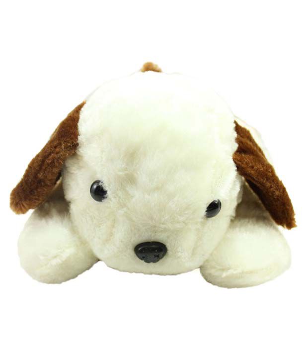     			Tickles Adroable Lying Dog Stuffed Soft Plush Animal Toy for Kids Baby Boys & Girls Birthday Gift (Color:White Size:28 cm)