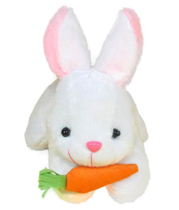     			Tickles Rabbit With Carrot Stuffed Soft Plush Animal Toy For Kids Girls Birthday Gifts (Color: White Size: 26 cm)