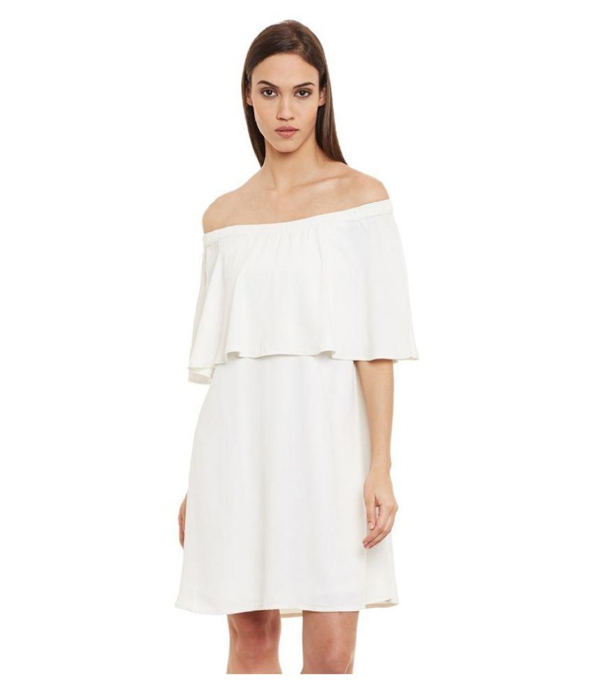 Femella White Poly Viscose Dresses - Buy Femella White Poly Viscose ...
