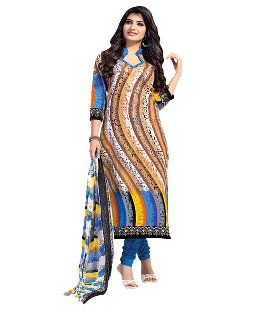 Patidar Mills Multicoloured Cotton Straight Unstitched Dress Material - Buy Patidar Mills 
