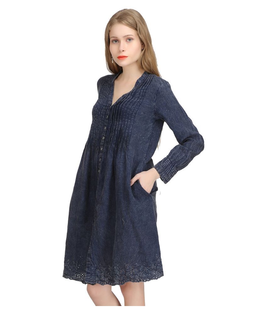 Lineniya Navy Linen Dresses Buy Lineniya Navy Linen Dresses Online at