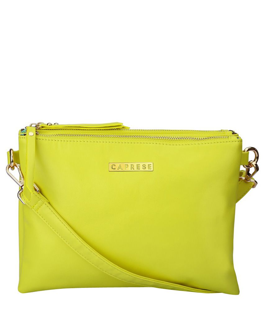 Caprese Paris Lime Yellow Sling Bag - Buy Caprese Paris Lime Yellow ...