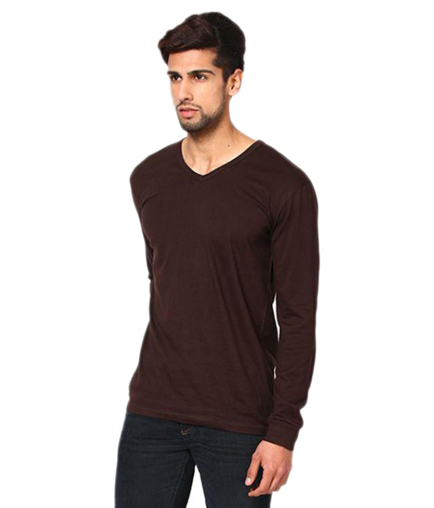 Unisopent Designs Brown V-Neck T-Shirt - Buy Unisopent Designs Brown V ...