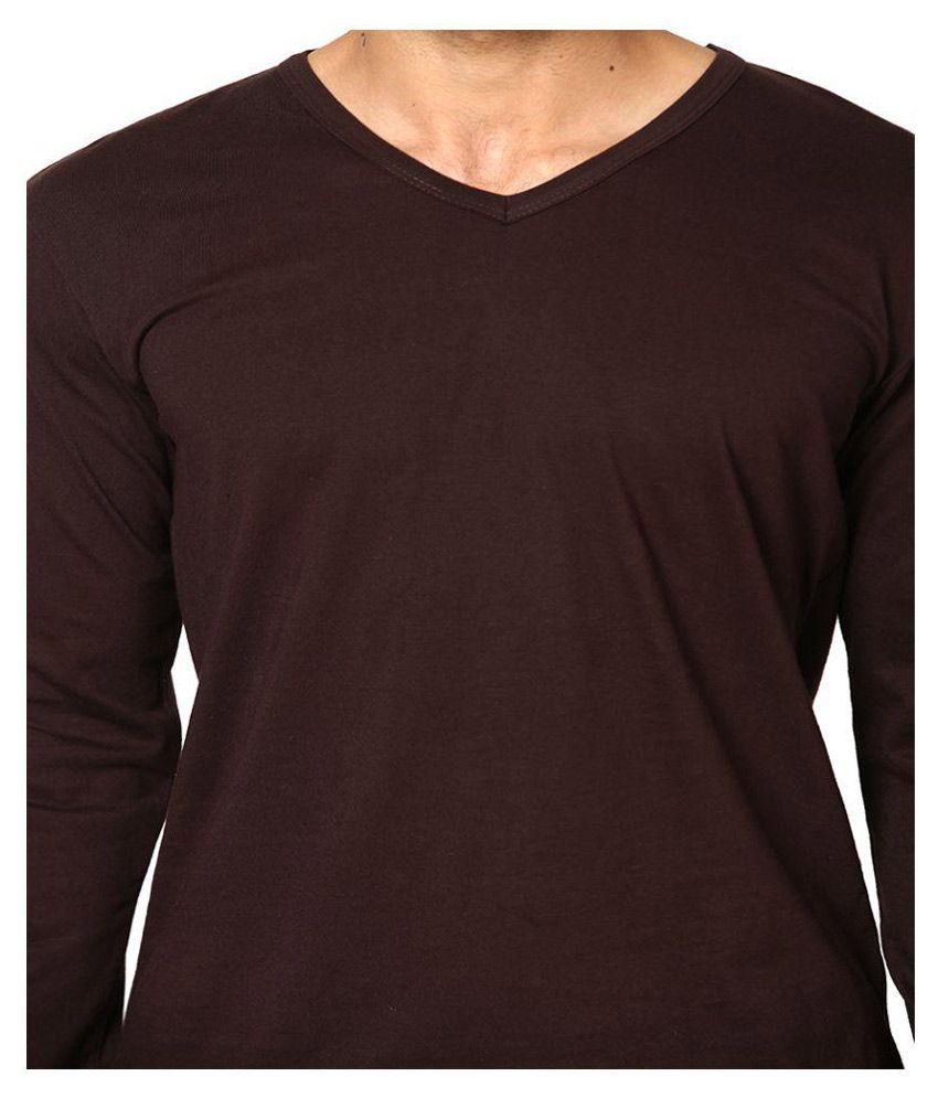 Unisopent Designs Brown VNeck TShirt Buy Unisopent Designs Brown VNeck TShirt Online at
