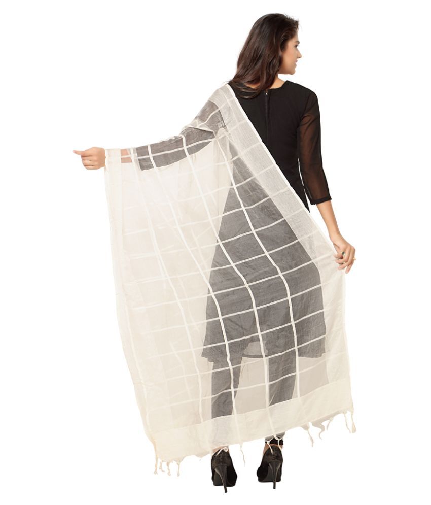 white gown with banarasi dupatta