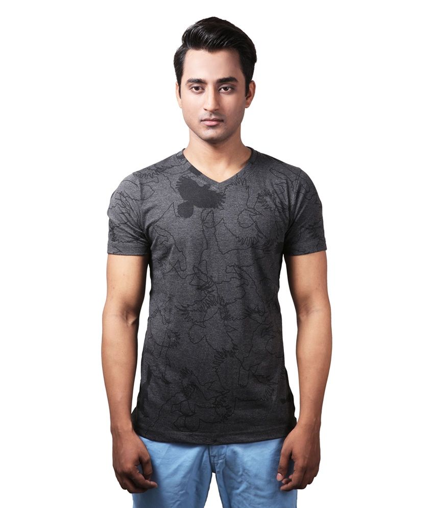 mens grey v neck t shirts