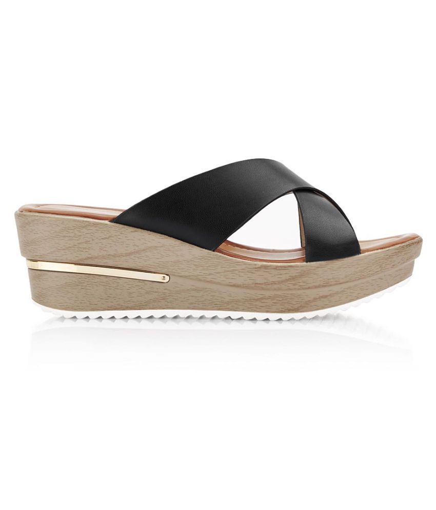 Tresmode Black Wedges Heels Price in India- Buy Tresmode Black Wedges Heels  Online at Snapdeal