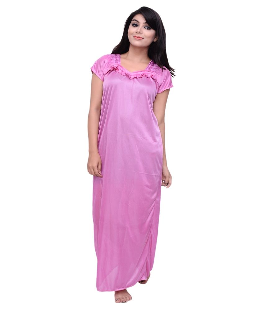 Buy Dream Fashion Pink Satin Robes Online at Best Prices in India