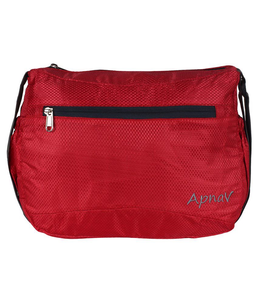     			Apnav Red Polyester Casual Messenger Bag