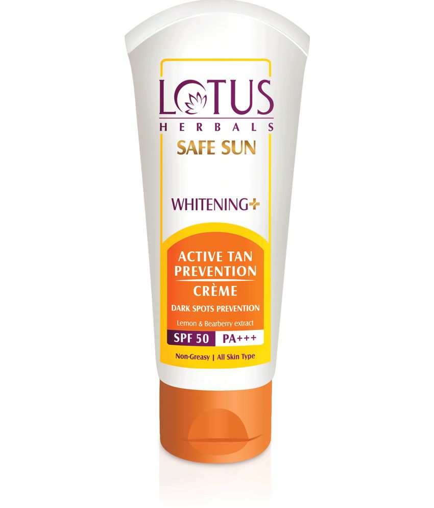 Lotus Herbals SPF 50 Whitening Plus Active Tan Prevent   ion 