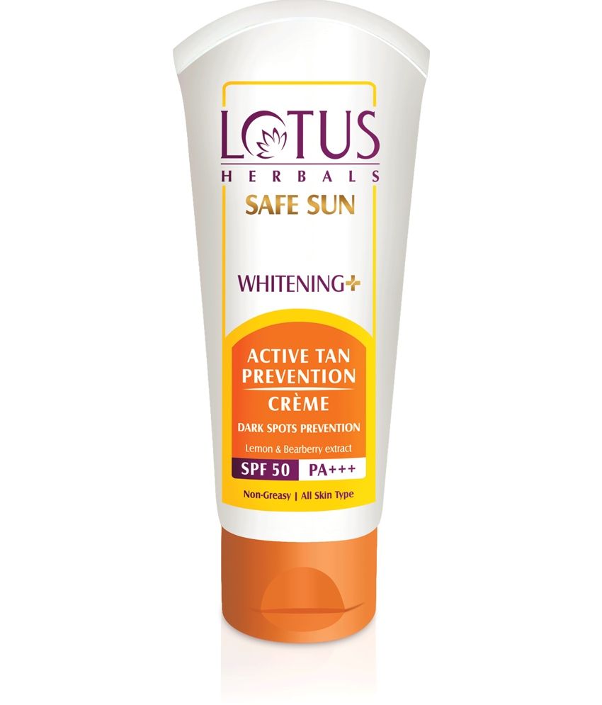 Lotus Herbals SPF 50 Whitening Plus Active Tan Prevent   ion 