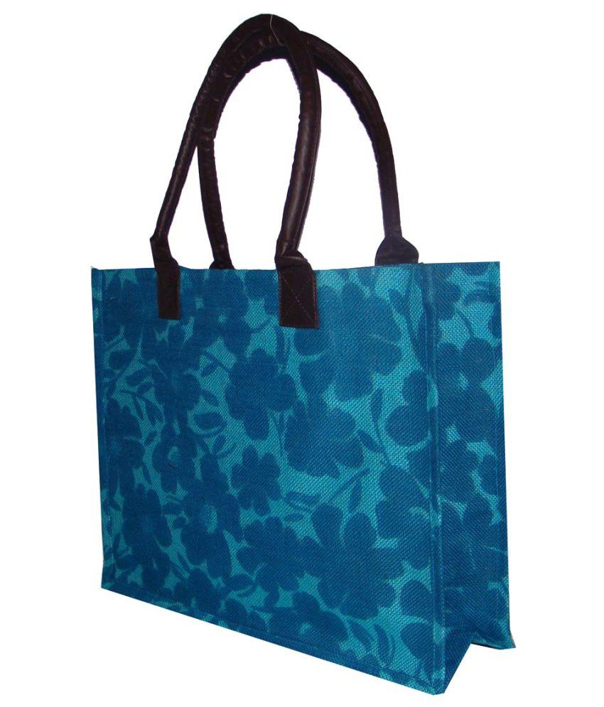 Foonty Jute Blue Shopping Bag - Buy Foonty Jute Blue Shopping Bag ...