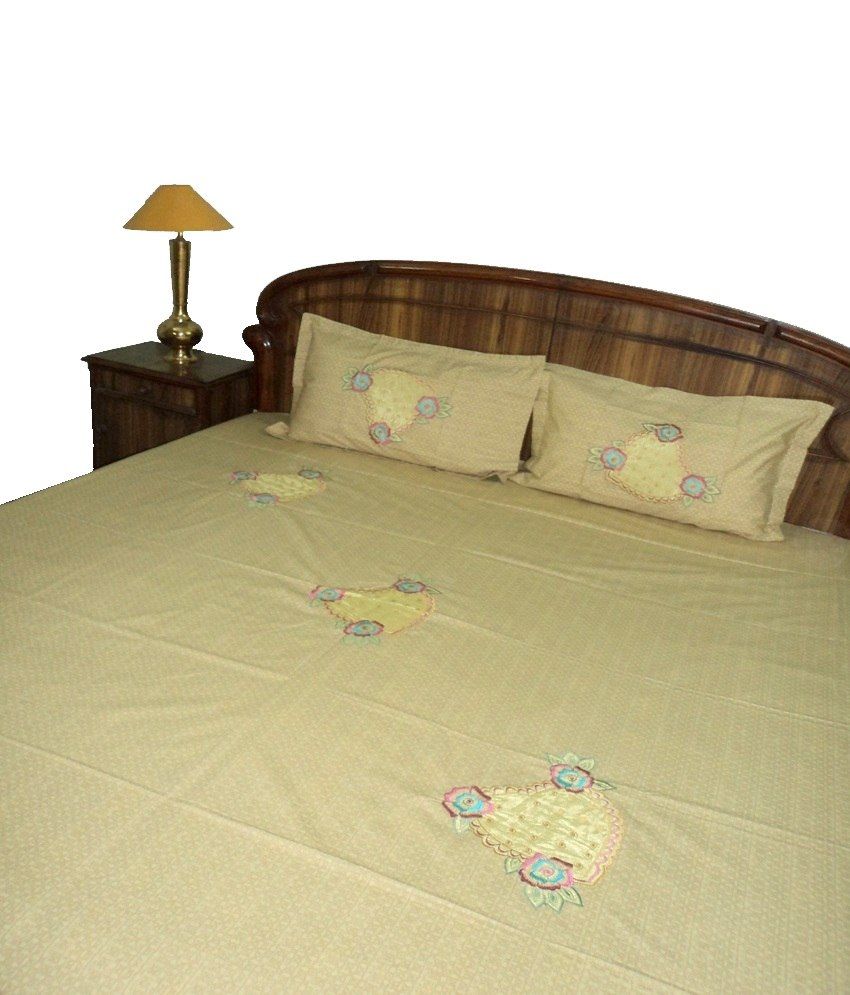 A & H ENTERPRISES Double Cotton Embroidery Bed Sheet Buy A & H