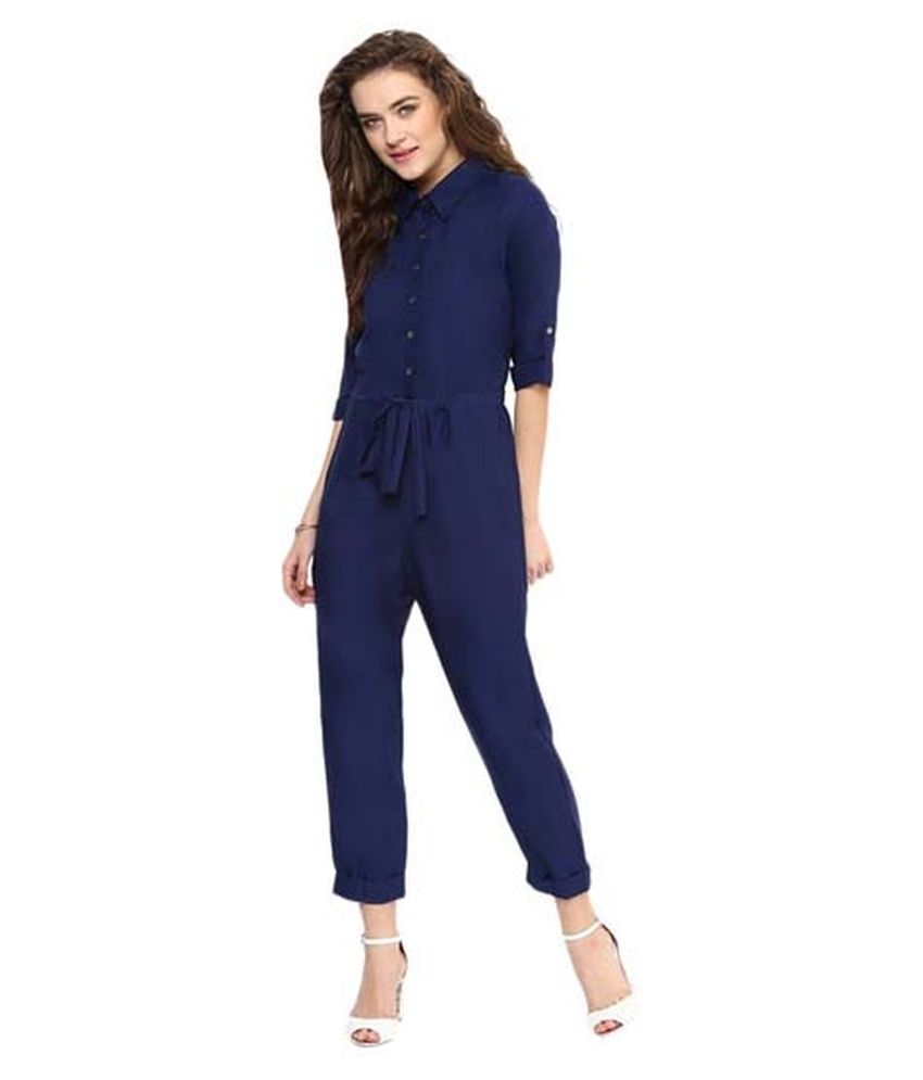 Rachel Navy Polyester Jumpsuits Buy Rachel Navy Polyester Jumpsuits