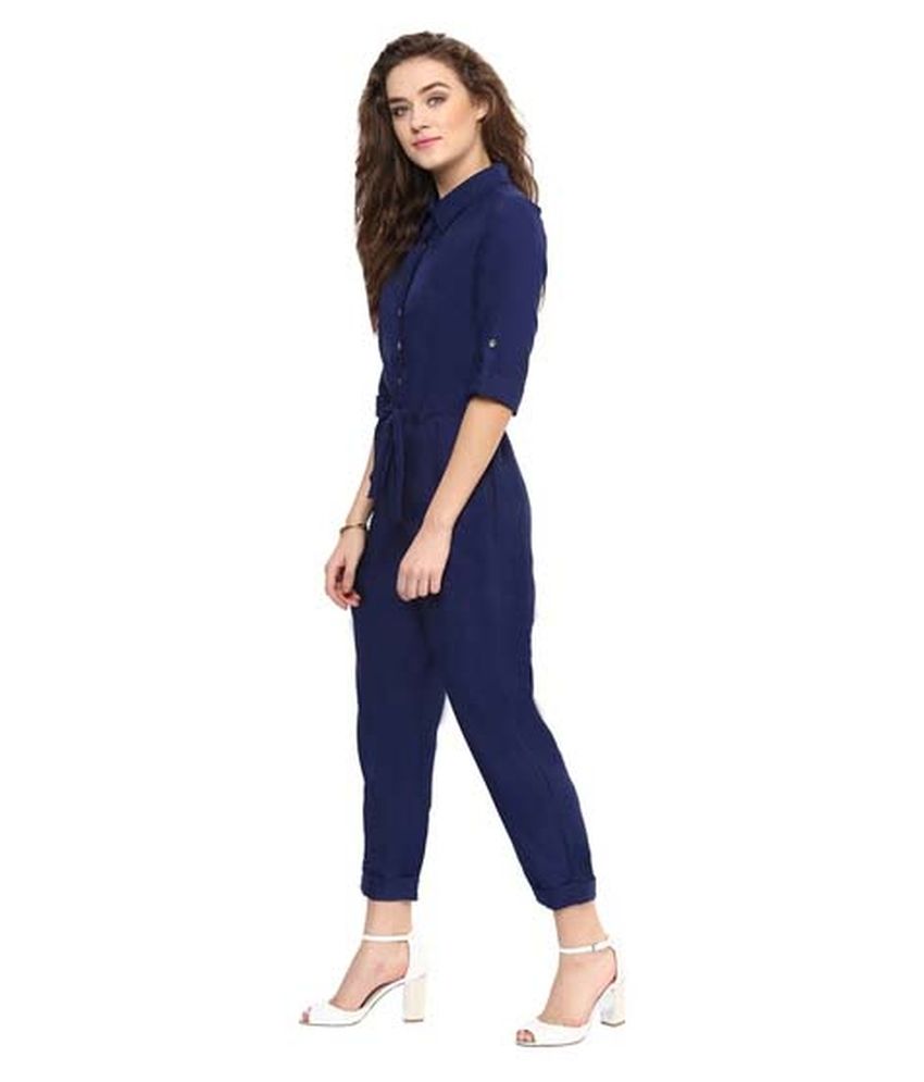Rachel Navy Polyester Jumpsuits Buy Rachel Navy Polyester Jumpsuits