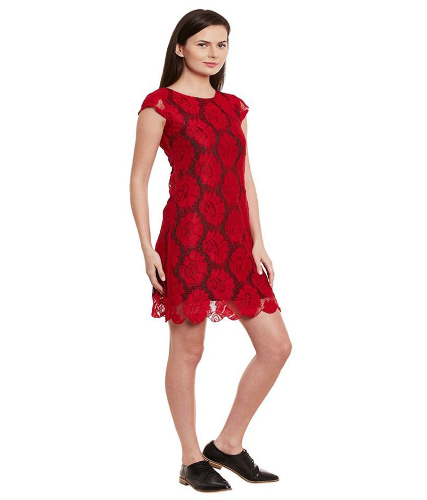 red net long dress