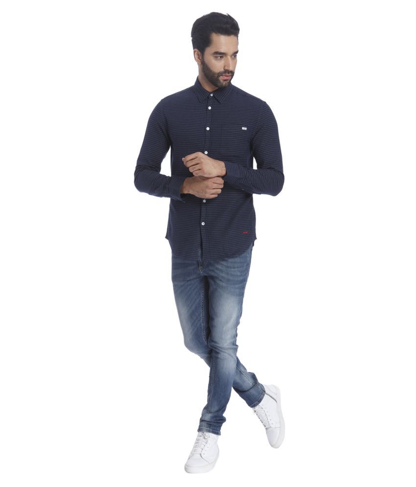jack and jones blue and white shirt