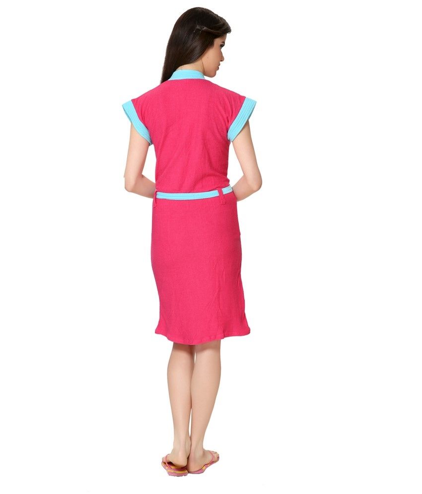 Buy FeelBlue Cotton Pink Bathrobes Online at Best Prices in India