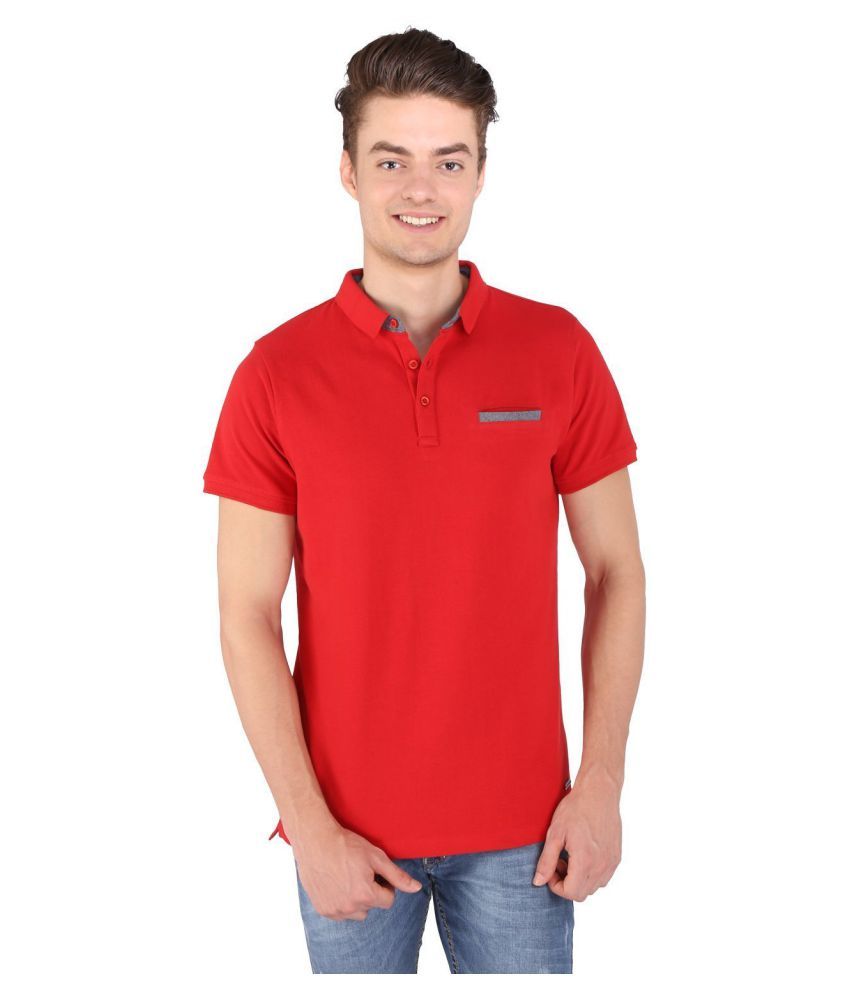 Caricature Red Slim Fit Polo T Shirt - Buy Caricature Red Slim Fit Polo ...