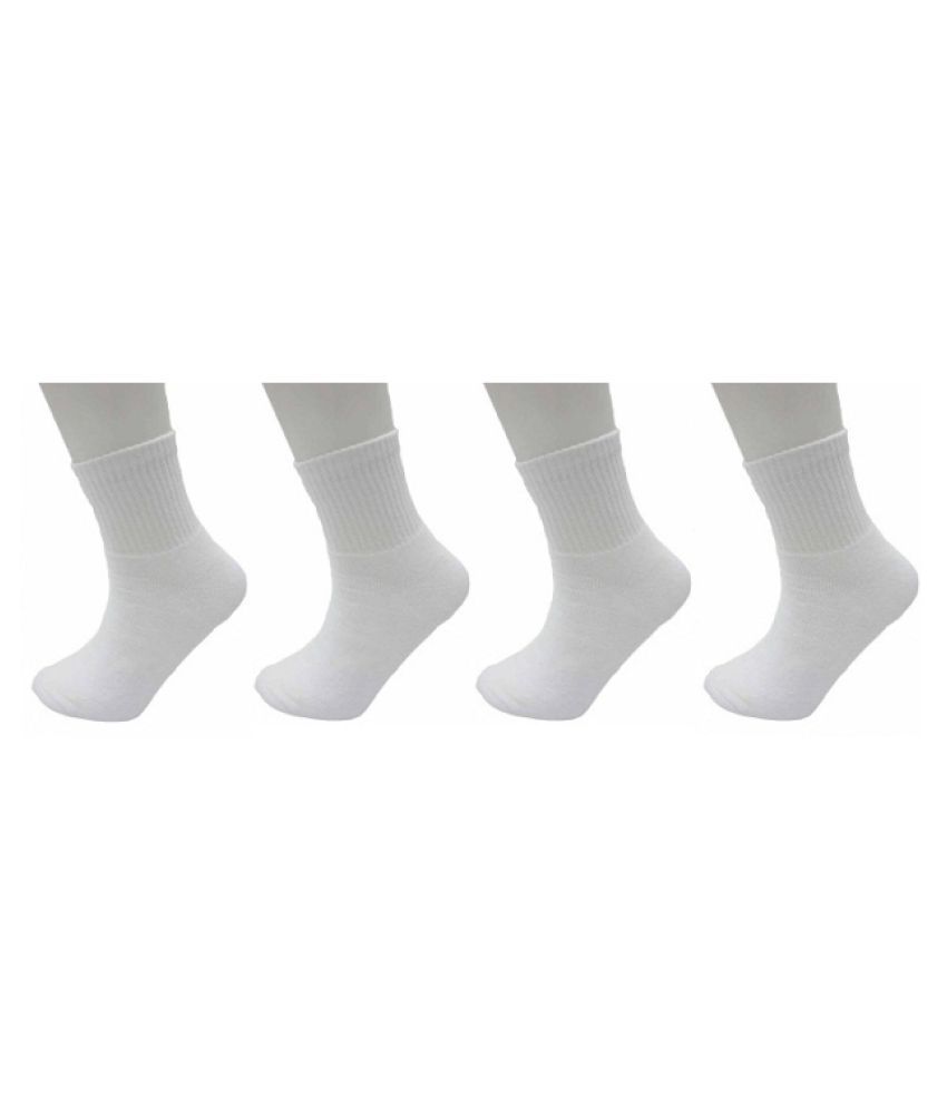     			Tahiro White Formal Ankle Length Socks - Pack of 4