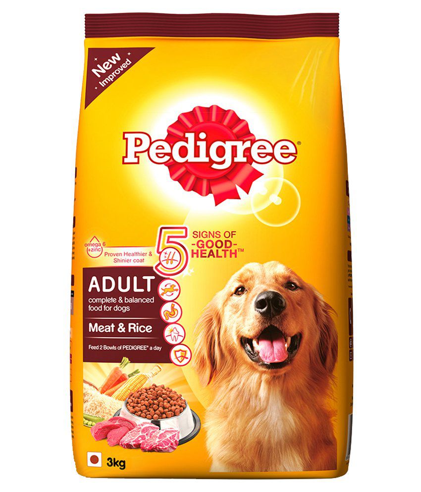 Pedigree (Adult - Dog Food) Meat & Rice, 3 kg Pack: Buy Pedigree (Adult ...