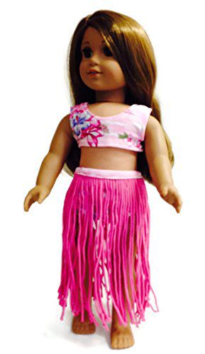 3 pc Pink Hawaiian Hula Swimsuit Set fits 18 inch American Girl Doll Clothes
