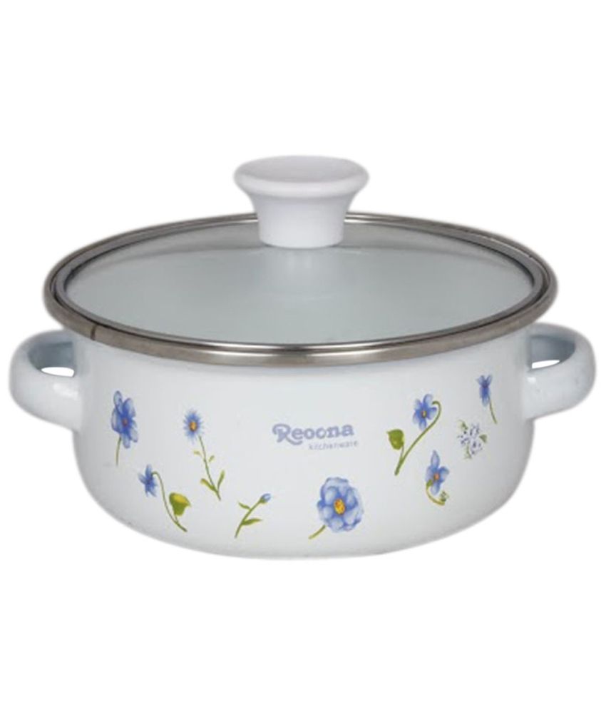 Reoona White Enamelware Cookware Set  Set Of 20 Buy Online at Best ...